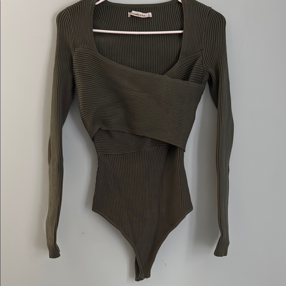 Abercrombie & Fitch Olive Ribbed Top